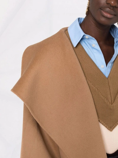 Shop Totême Single-breasted Wool-blend Coat In Braun
