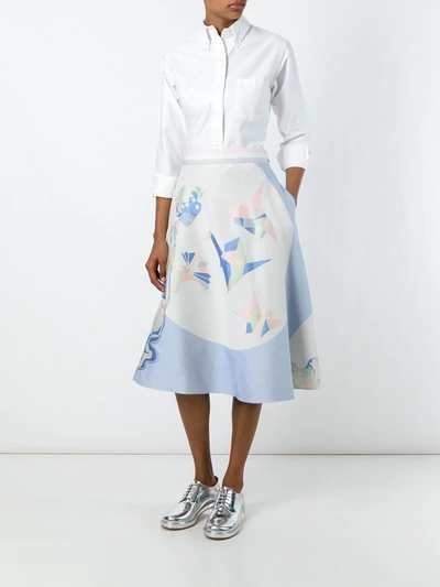 Thom Browne Classic Long Sleeve Button Down Point Collar Shirt In Oxford In White