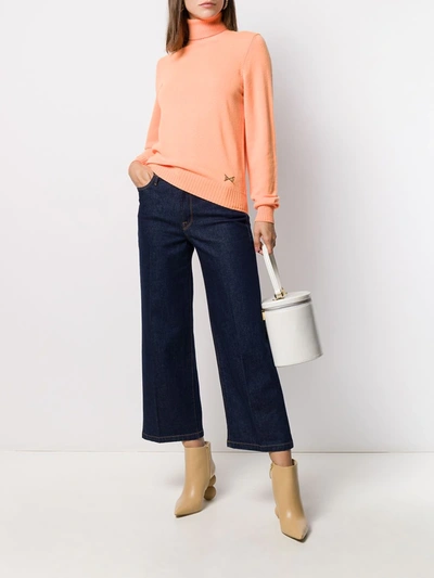 Shop Frame Ali Wide-leg Cropped Jeans In Blue