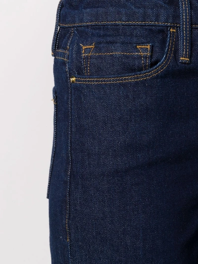 Shop Frame Ali Wide-leg Cropped Jeans In Blue