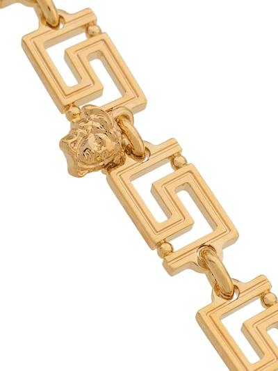 Shop Versace Greca Chain Necklace In Gold