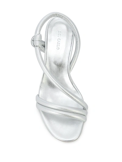 Shop Del Carlo Open Toe Low-heel Pumps In Silver