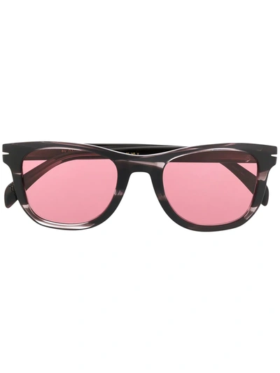 Shop David Beckham Eyewear Rounded Square-frame Havana Sunglasses In Black