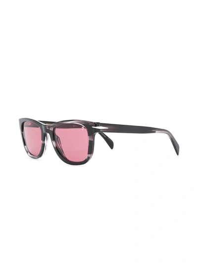 Shop David Beckham Eyewear Rounded Square-frame Havana Sunglasses In Black