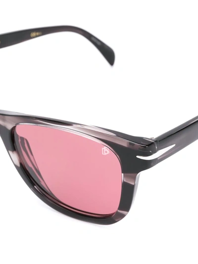 Shop David Beckham Eyewear Rounded Square-frame Havana Sunglasses In Black