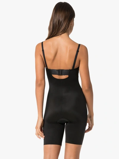 Shop Spanx Suit Your Fancy Mid Thigh Bodysuit In Black