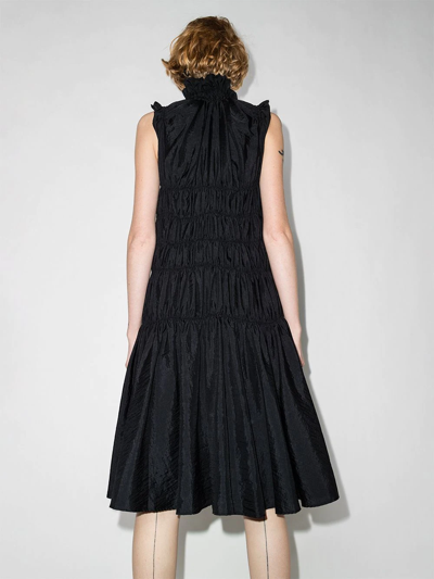 Shop Brøgger Fraya Smocked Sleeveless Dress In Black