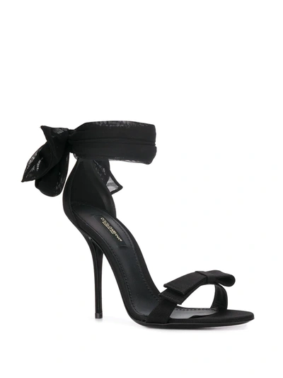Shop Dolce & Gabbana Tulle Detailed Sandals In Black