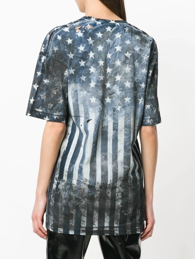 Shop Balmain U.s.a. Print T-shirt In Blue