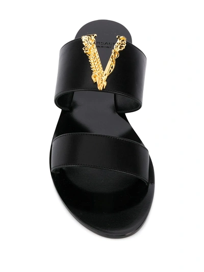 Shop Versace Virtus Sandals In Black