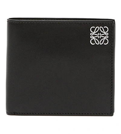 Loewe Logo-embossed Leather Bi-fold Wallet In Black