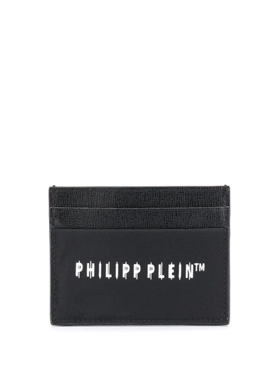 Shop Philipp Plein Printed Logo Cardholder In Black