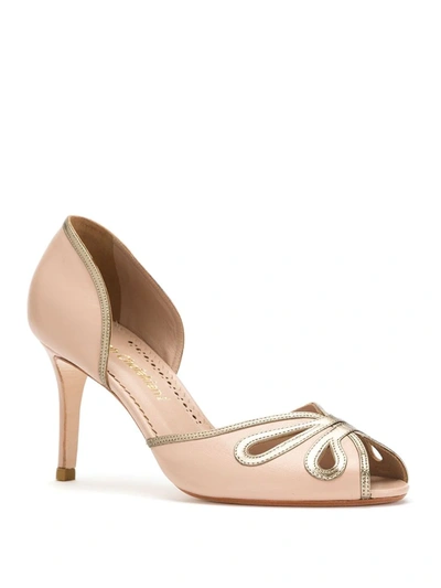 Sarah Chofakian Peep Toe Pumps In Neutrals