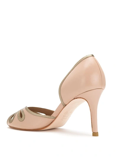 Sarah Chofakian Peep Toe Pumps In Neutrals