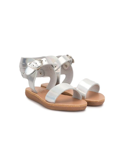 Shop Ancient Greek Sandals Little Ikaria Sandals In Silver