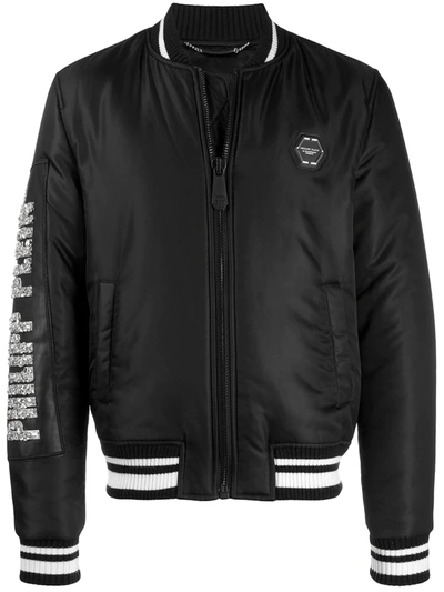 Shop Philipp Plein Cowboy Bomber Jacket In Black