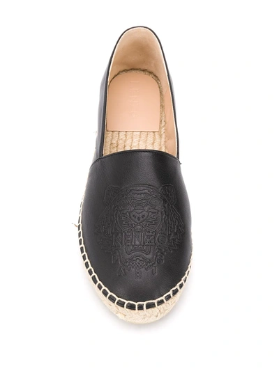 Shop Kenzo Tiger Embroidered Espadrilles In Black