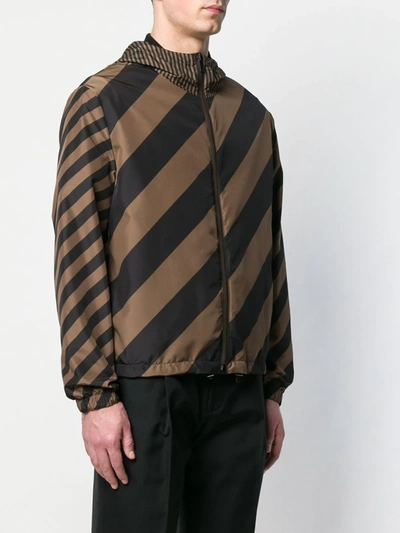 Shop Fendi Reversible Windbreaker Jacket In Brown