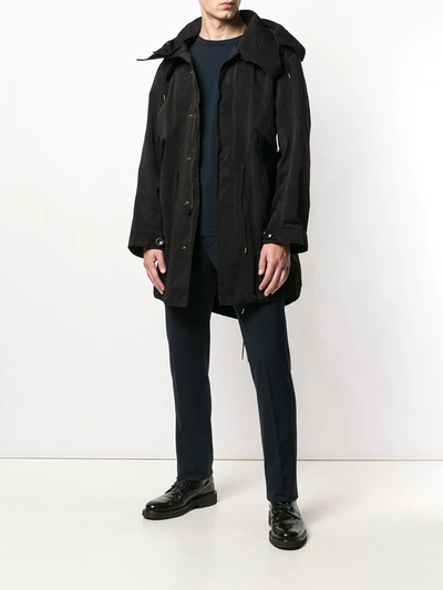 Shop Ten C Hooded Parka In Black