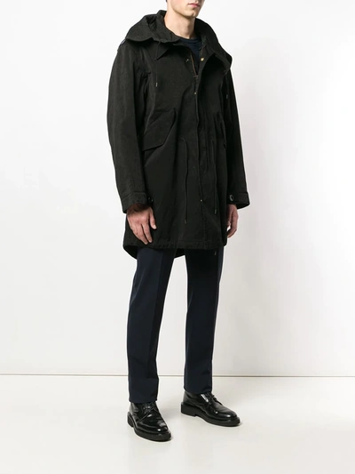Ten C Hooded Parka In Black