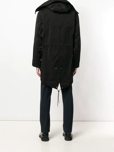 Ten C Hooded Parka In Black