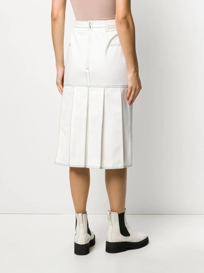 Shop Alexander Mcqueen Pleated Skirt In White