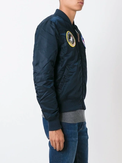 Alpha Industries Nasa Embroidered Bomber Jacket In Blue