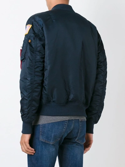 Alpha Industries Nasa Embroidered Bomber Jacket In Blue
