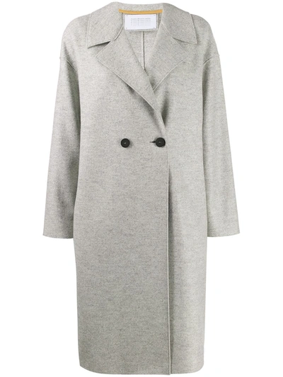 Harris Wharf London Double-breasted Fitted Coat In Grey