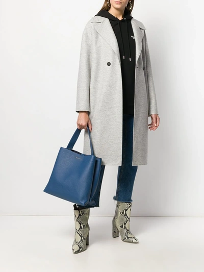 Harris Wharf London Double-breasted Fitted Coat In Grey