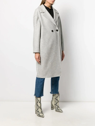 Harris Wharf London Double-breasted Fitted Coat In Grey