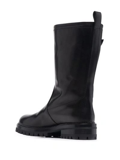 Shop Versace Safety Pin Mid-calf Boots In Schwarz