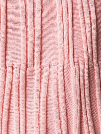 Shop Kenzo Pleated-knit Midi Skirt In Pink