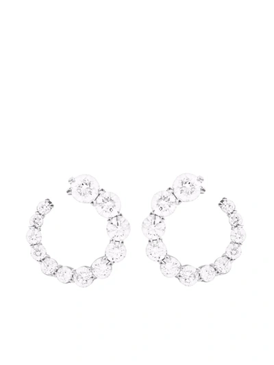 Melissa Kaye 18kt White Gold Aria Diamond Earrings In Silver