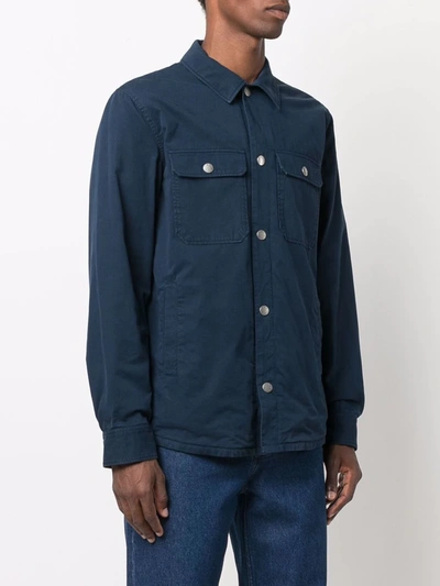 Shop A.p.c. Alex Shirt Jacket In Blau