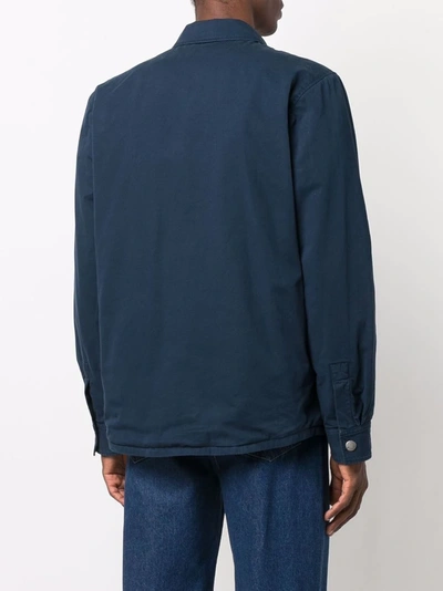 Shop Apc Alex Shirt Jacket In Blau