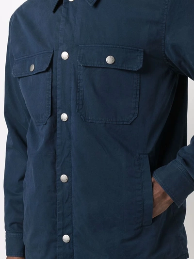 Shop A.p.c. Alex Shirt Jacket In Blau
