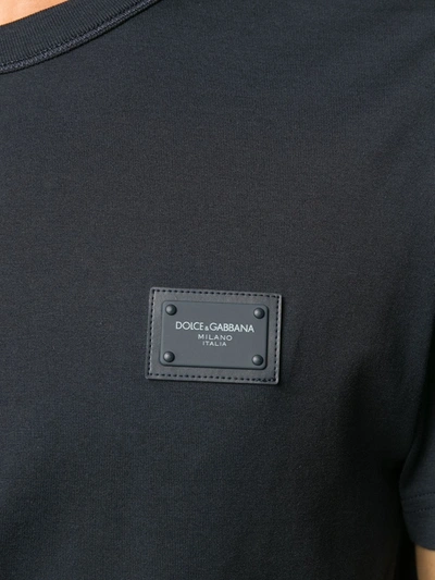 Shop Dolce & Gabbana Logo-tag Cotton T-shirt In Black