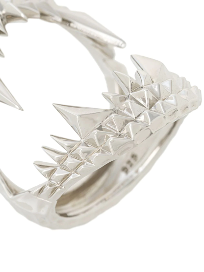 Shop Kasun London Vampire Biter Ring In Metallic