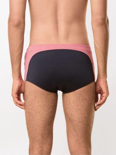 Shop Amir Slama Panel Swimming Trunks In Black