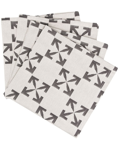Shop Off-white Arrows Napkin Set In White