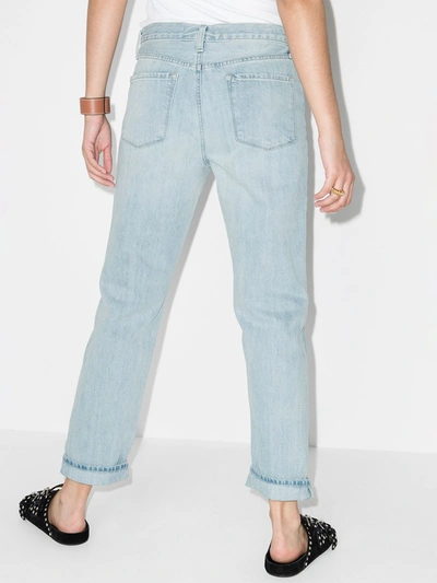 Shop J Brand Tate Ripped-detailing Boyfriend Jeans In Blue