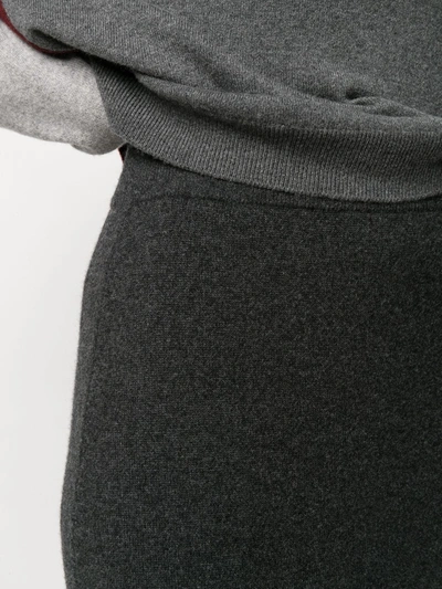 Shop Pringle Of Scotland Side Slit Knitted Skirt In Grey