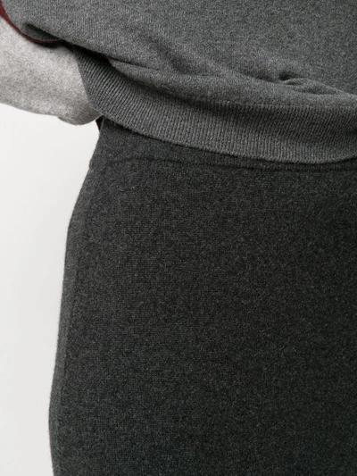 Pringle Of Scotland Side Slit Knitted Skirt In Grey