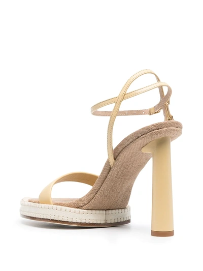 Shop Jacquemus Pointed-toe Heeled Sandals In Yellow