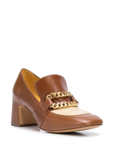 Madison.maison Perla Block Heel Loafers In Brown