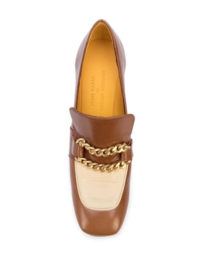 Madison.maison Perla Block Heel Loafers In Brown