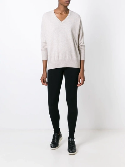N•peal Mélange Cashmere And Silk-blend Leggings In Black