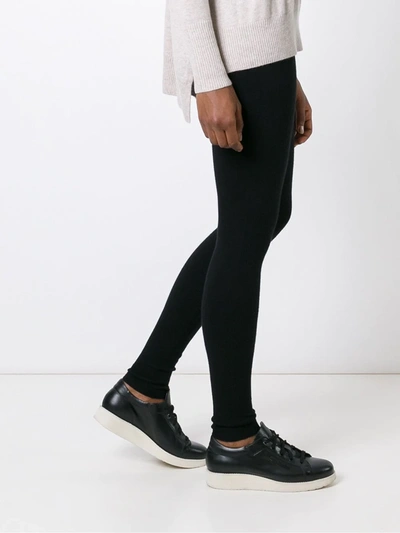 N•peal Mélange Cashmere And Silk-blend Leggings In Black