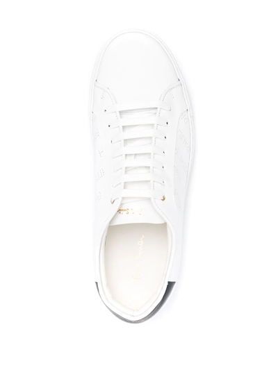Shop Paul Smith Perforated-logo Sneakers In White
